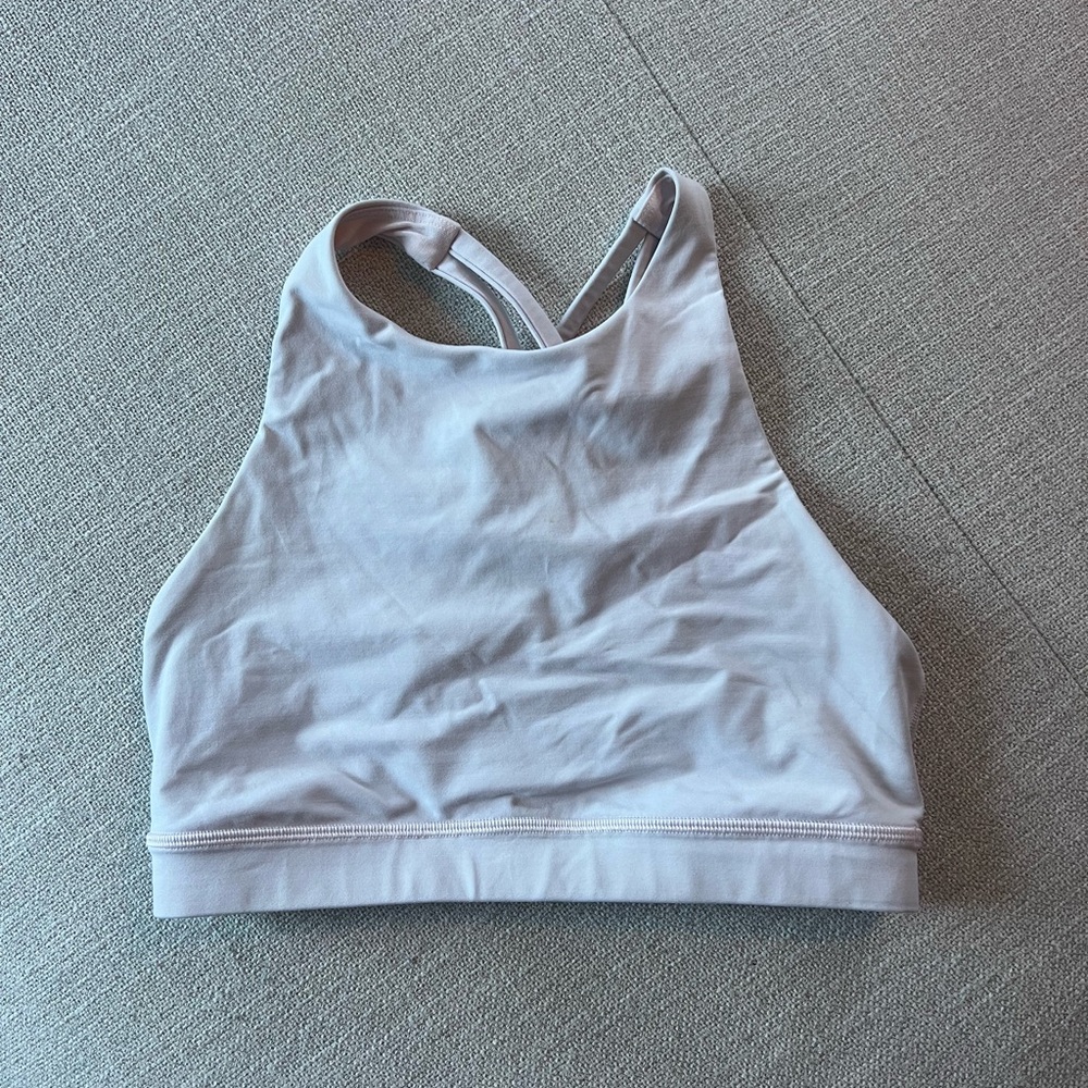 Pale pink high neck energy bra lululemon size 6